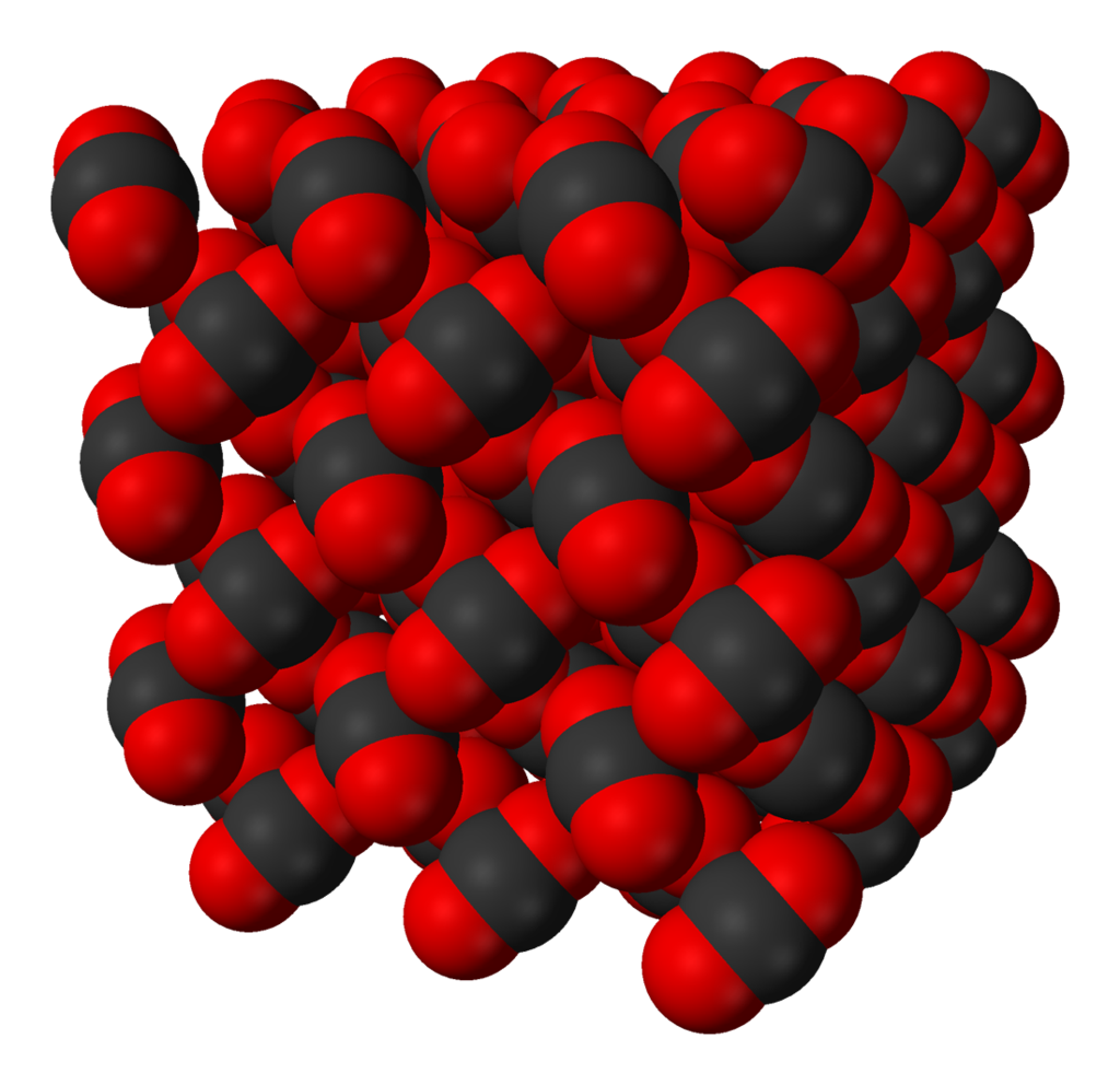 -79C°Trockeneis Molekülaufbau / CO2 Kohlendioxid Kristall 3D Aufbau